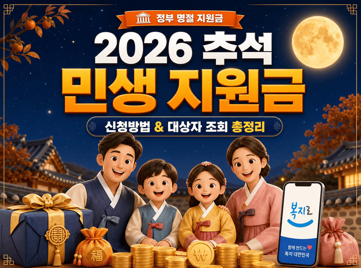 2026년 추석 민생 지원금 신청방법 및 대상자 조회 총정리 일러스트