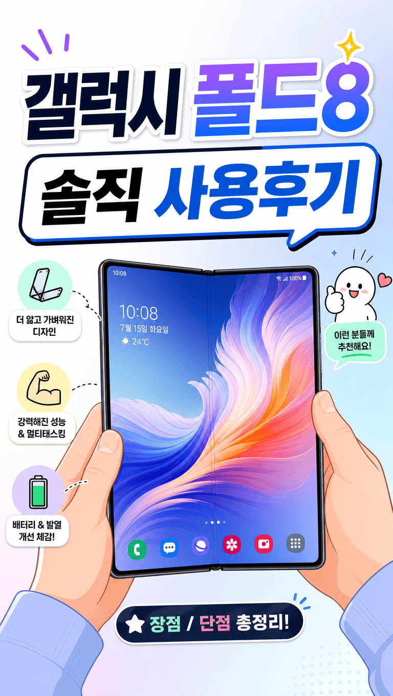 갤럭시 폴드8 사용후기 4:3 와이드 화면 폼팩터 실물 및 특징 요약